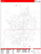 Bend Digital Map Red Line Style