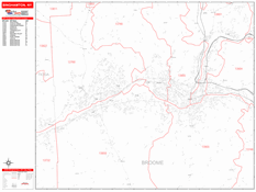 Binghamton Digital Map Red Line Style