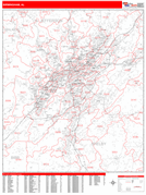 Birmingham Digital Map Red Line Style