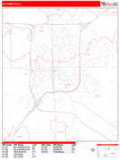 Bloomington Digital Map Red Line Style