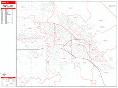 Boise Digital Map Red Line Style