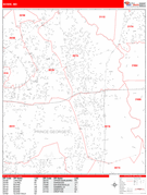 Bowie Digital Map Red Line Style