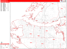 Bradenton Digital Map Red Line Style