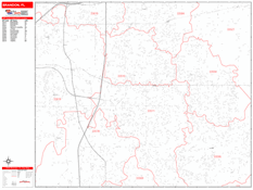 Brandon Digital Map Red Line Style