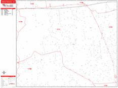 Brentwood Digital Map Red Line Style