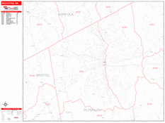 Brockton Digital Map Red Line Style