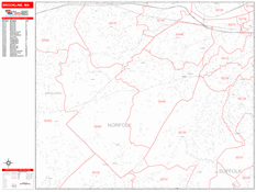 Brookline Digital Map Red Line Style