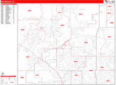 Broomfield Digital Map Red Line Style