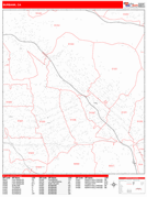 Burbank Digital Map Red Line Style