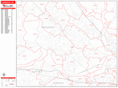 Cambridge Digital Map Red Line Style