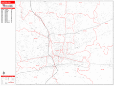 Canton Digital Map Red Line Style