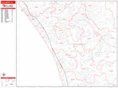 Carlsbad Digital Map Red Line Style