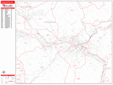 Charleston Digital Map Red Line Style