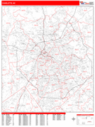 Charlotte Digital Map Red Line Style