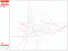 Cheyenne Digital Map Red Line Style