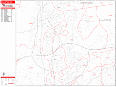 Chicopee Digital Map Red Line Style