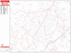 Columbia Digital Map Red Line Style