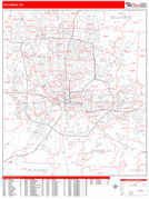 Columbus Digital Map Red Line Style