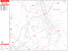 Concord Digital Map Red Line Style