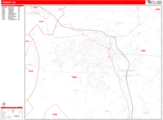 Conway Digital Map Red Line Style