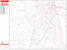 Cranston Digital Map Red Line Style