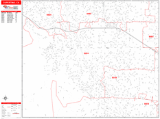 Cupertino Digital Map Red Line Style