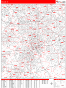 Dallas Digital Map Red Line Style