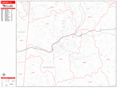 Danbury Digital Map Red Line Style