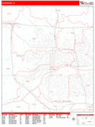 Davenport Digital Map Red Line Style