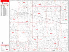 Davie Digital Map Red Line Style