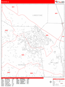 Decatur Digital Map Red Line Style