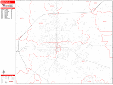 Decatur Digital Map Red Line Style