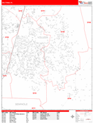 Deltona Digital Map Red Line Style