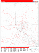 Denton Digital Map Red Line Style