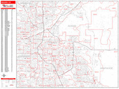 Denver Digital Map Red Line Style