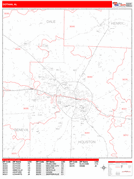 Dothan Digital Map Red Line Style