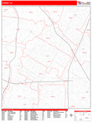 Downey Digital Map Red Line Style