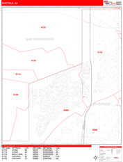 Eastvale Digital Map Red Line Style