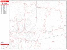 Edmond Digital Map Red Line Style