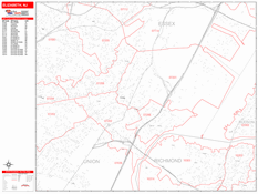 Elizabeth Digital Map Red Line Style