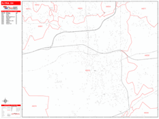 Elyria Digital Map Red Line Style