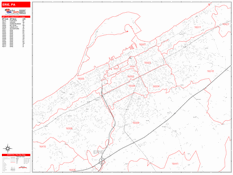 Erie Digital Map Red Line Style