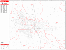 Eugene Digital Map Red Line Style