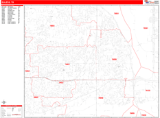 Euless Digital Map Red Line Style