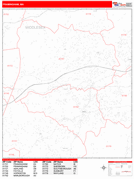 Framingham Digital Map Red Line Style