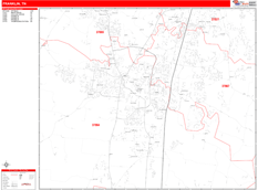 Franklin Digital Map Red Line Style