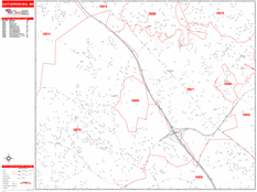 Gaithersburg Digital Map Red Line Style
