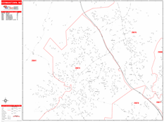 Germantown Digital Map Red Line Style