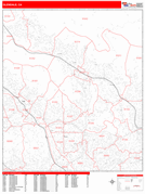 Glendale Digital Map Red Line Style