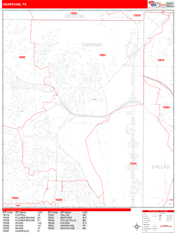 Grapevine Digital Map Red Line Style